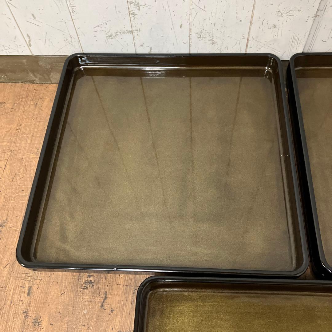 D-4 昭和レトロ 会議膳 膳 御膳5客セット セット売り 四角形 正方形 漆器