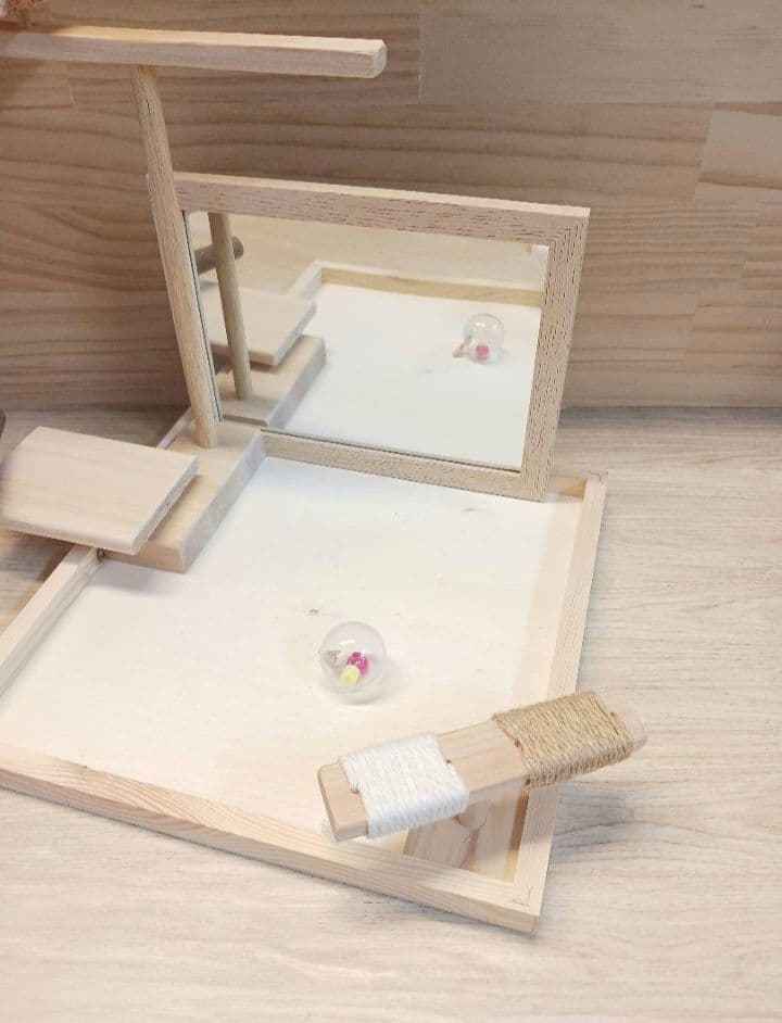 k18⭐バードアスレチック　ミラーボード　バードトイ　止まり木　フォージングトイ