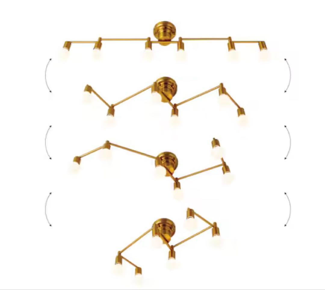 美品 フレキシブル　6灯シーリングライト LED電球付