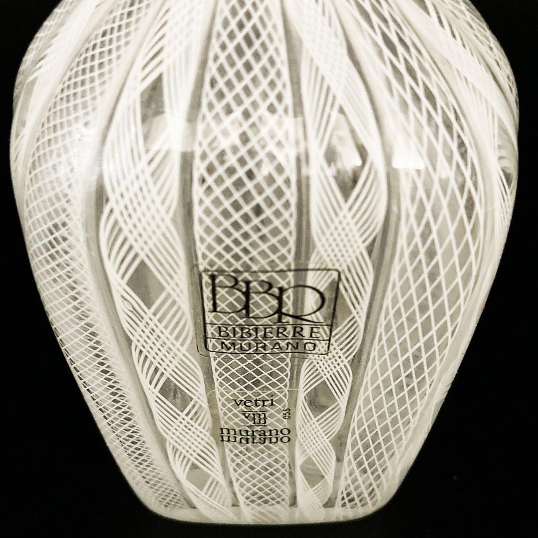 ヴェネチアガラス ムラノ イタリア 花瓶 フィリグラーナ レッティチェロ レース