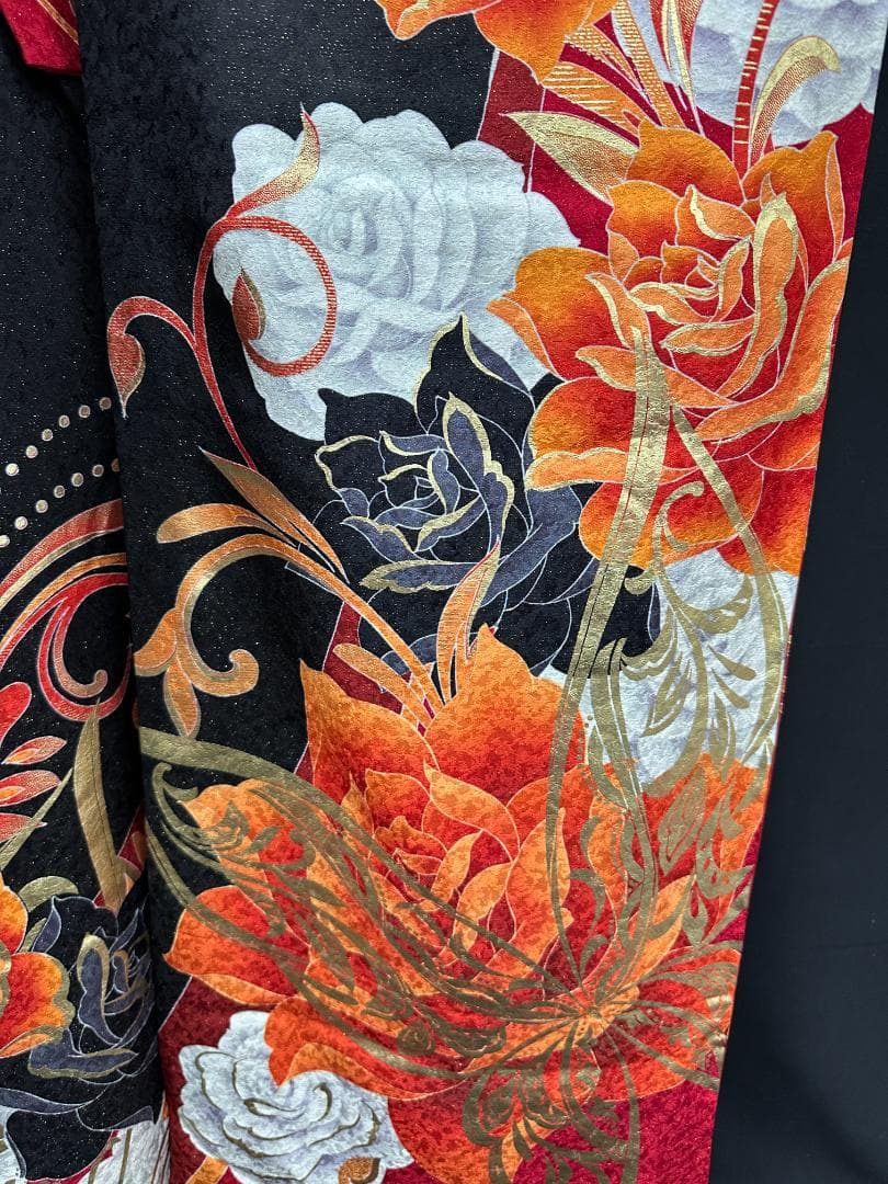 赤黒金 薔薇ゴールド小悪魔ageha系振袖フルセット