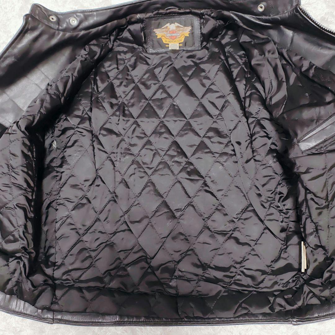 ビ*ー様 Harley-Davidson 本革 シングルライダース ブラック