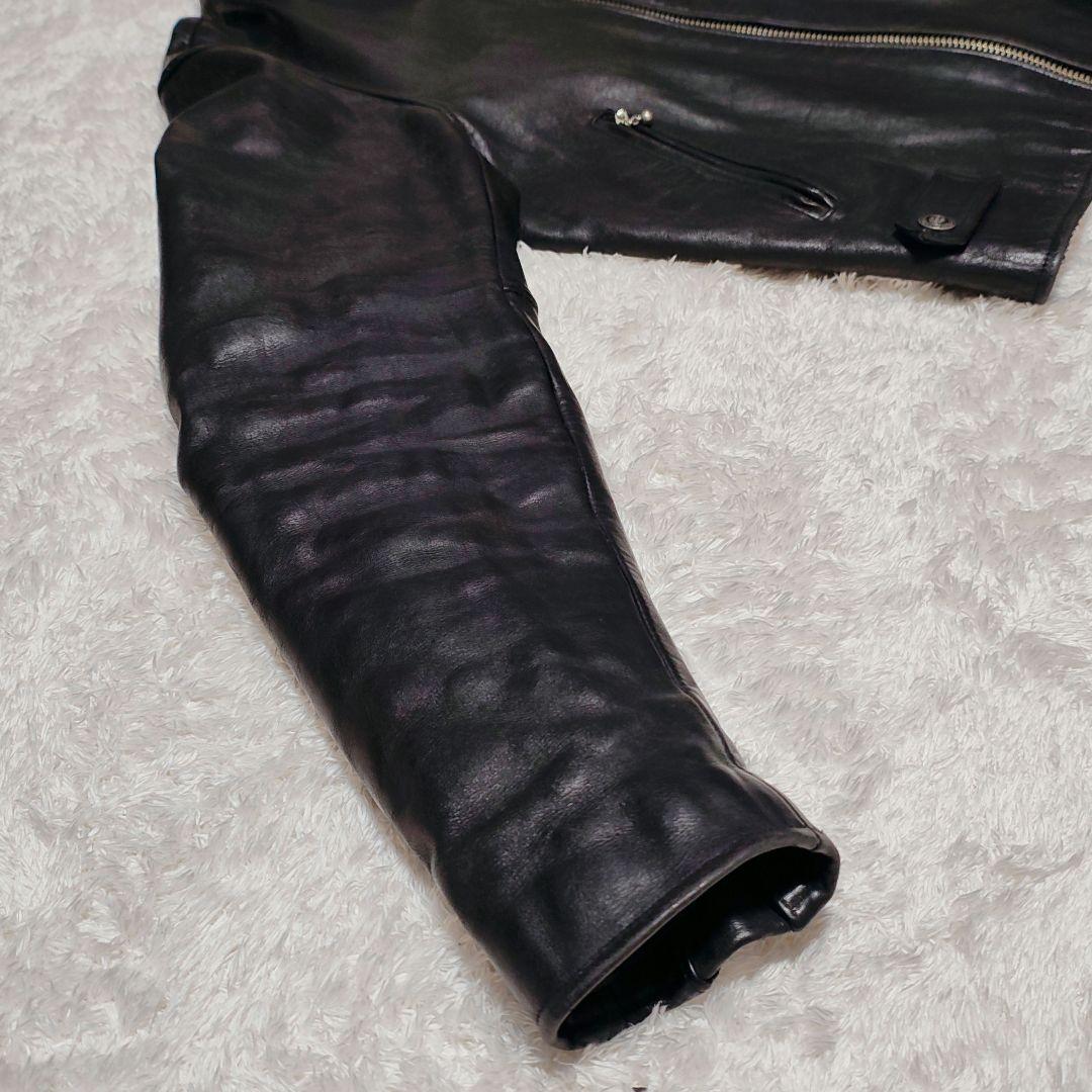 ビ*ー様 Harley-Davidson 本革 シングルライダース ブラック