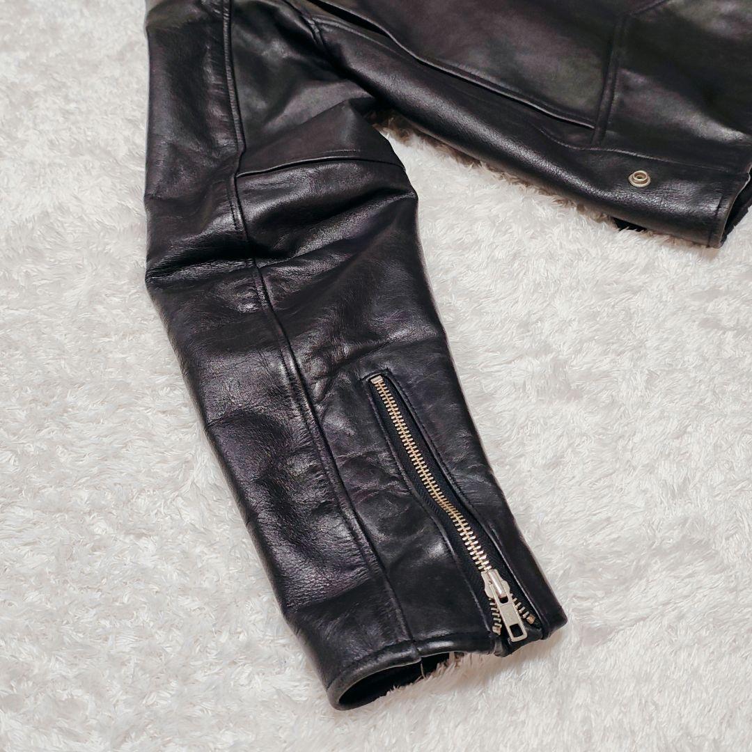 ビ*ー様 Harley-Davidson 本革 シングルライダース ブラック