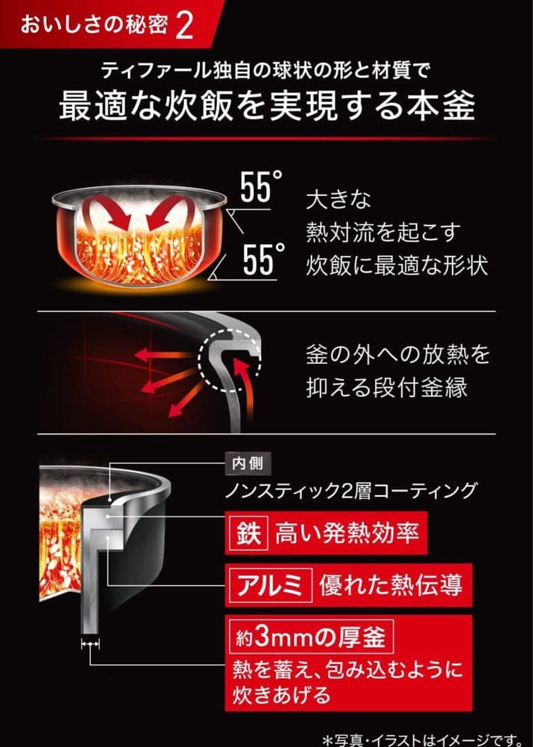 【美品】ティファールT-fal ザ・ライス IHジャー炊飯器 RK880CJP