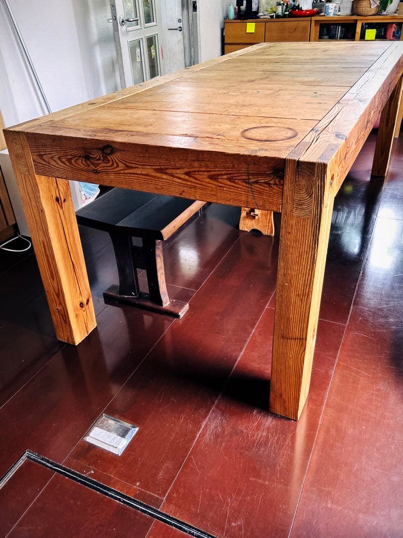 無垢材テーブル　100年以上前の古材　アルプス