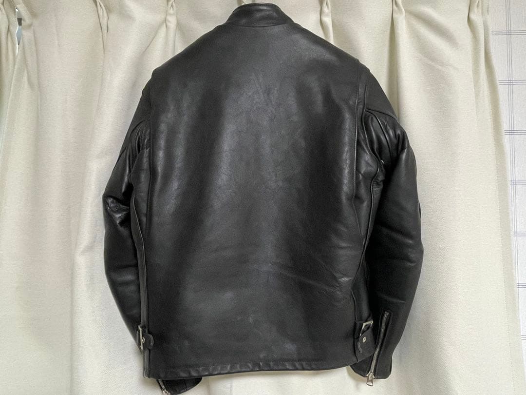 Schott ブラック レザーシングルライダース　38