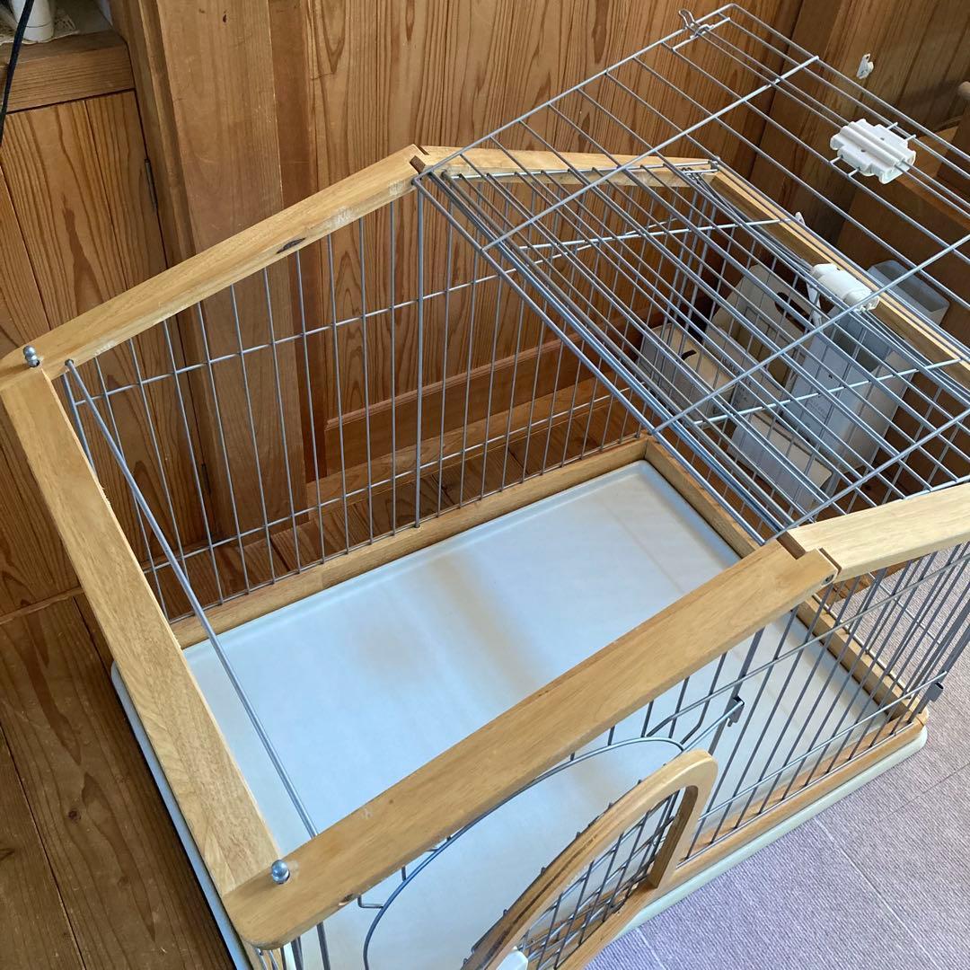 犬用屋根付きサークル ケージ　小型犬　木製　オシャレ　リッチェル95×66cm