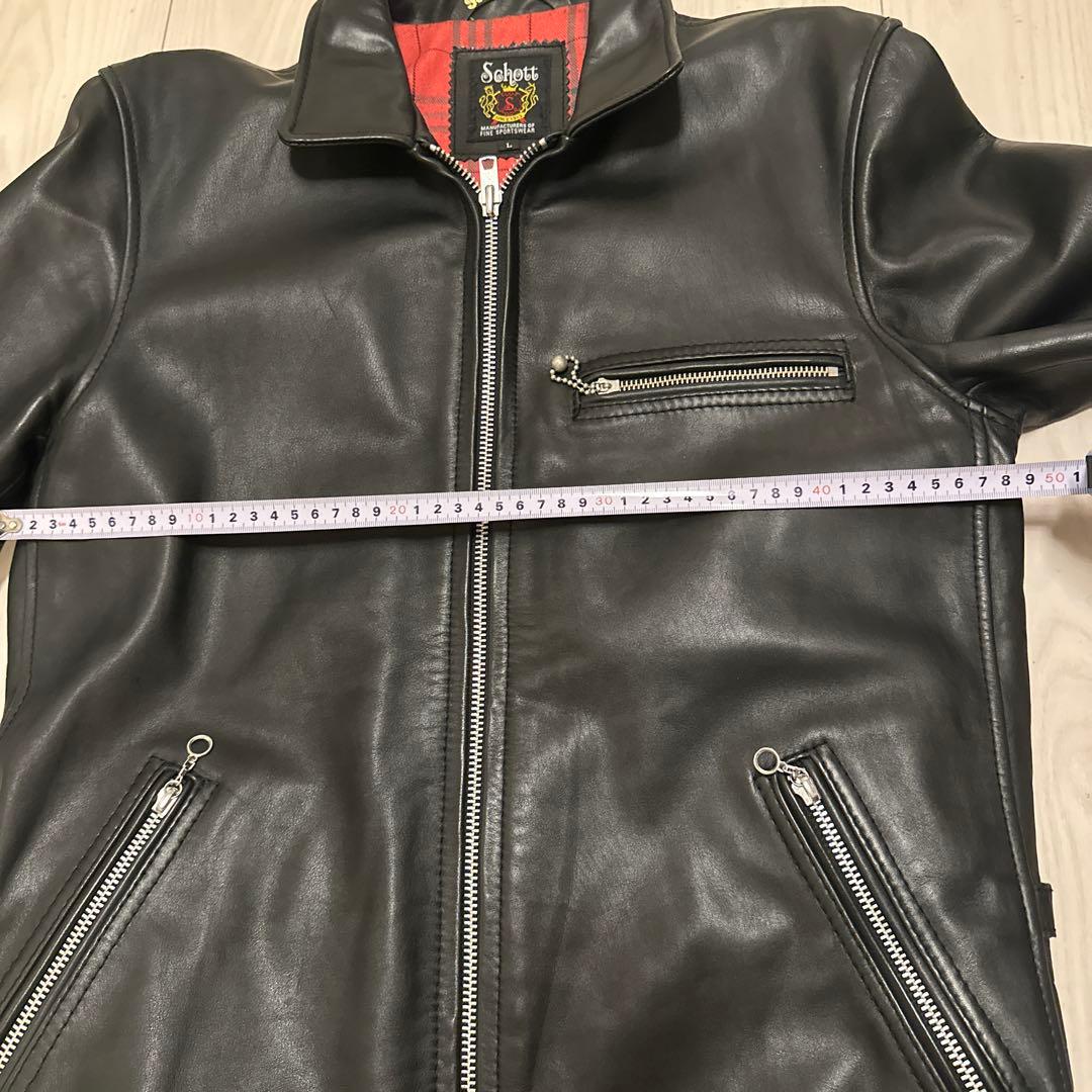 schott 牛革　襟付き　革ジャン