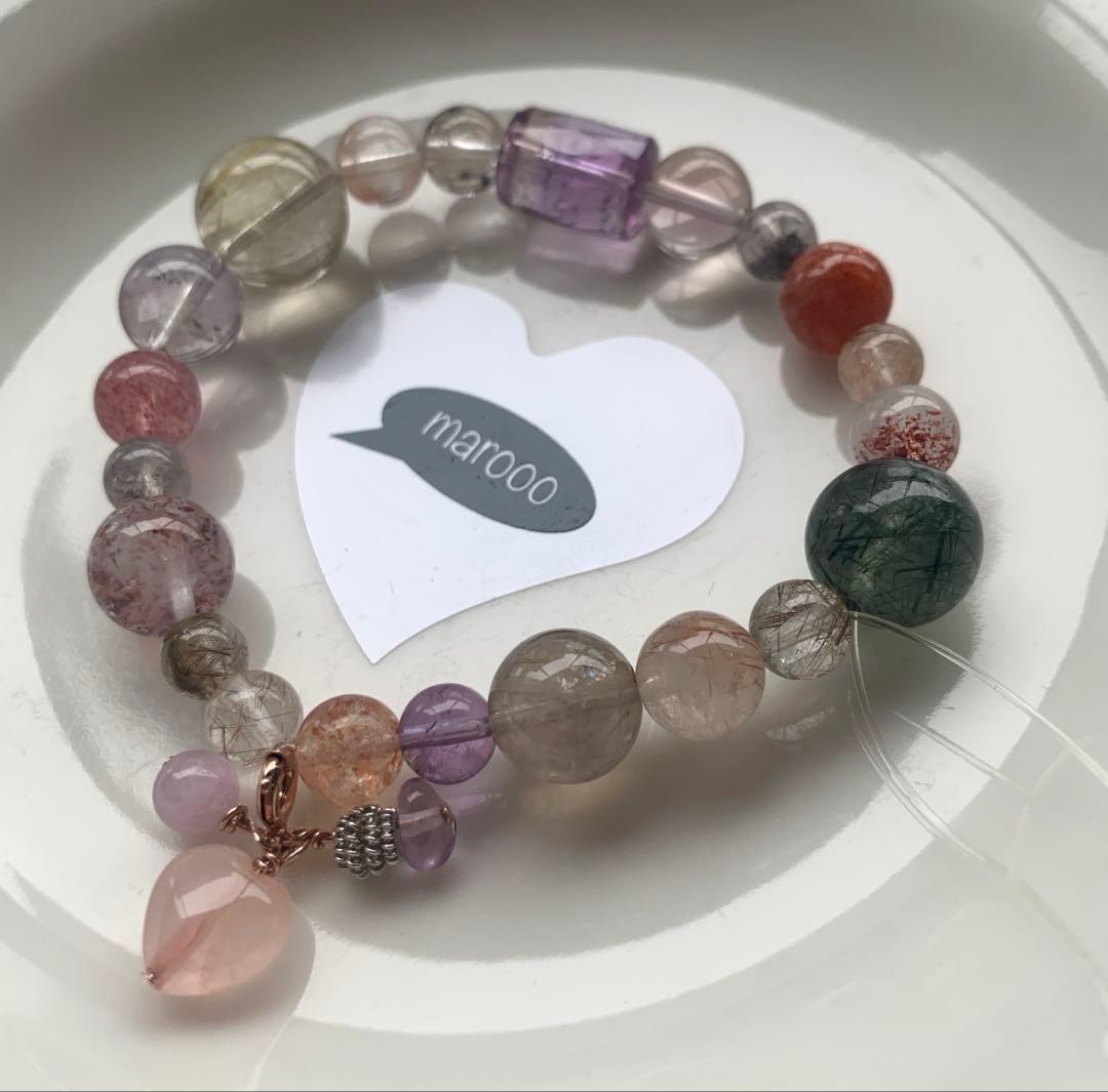 オーダー天然石ブレスレットmumuゴールドルチルスーパーセブンアメトリン