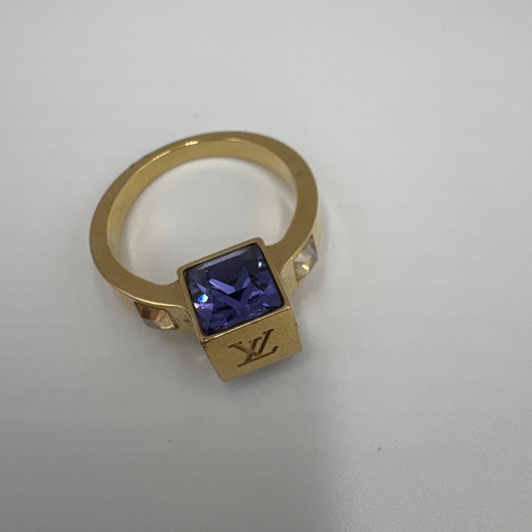 美品 ルイヴィトン M65098 バーグ ギャンブル リング ゴールド　M