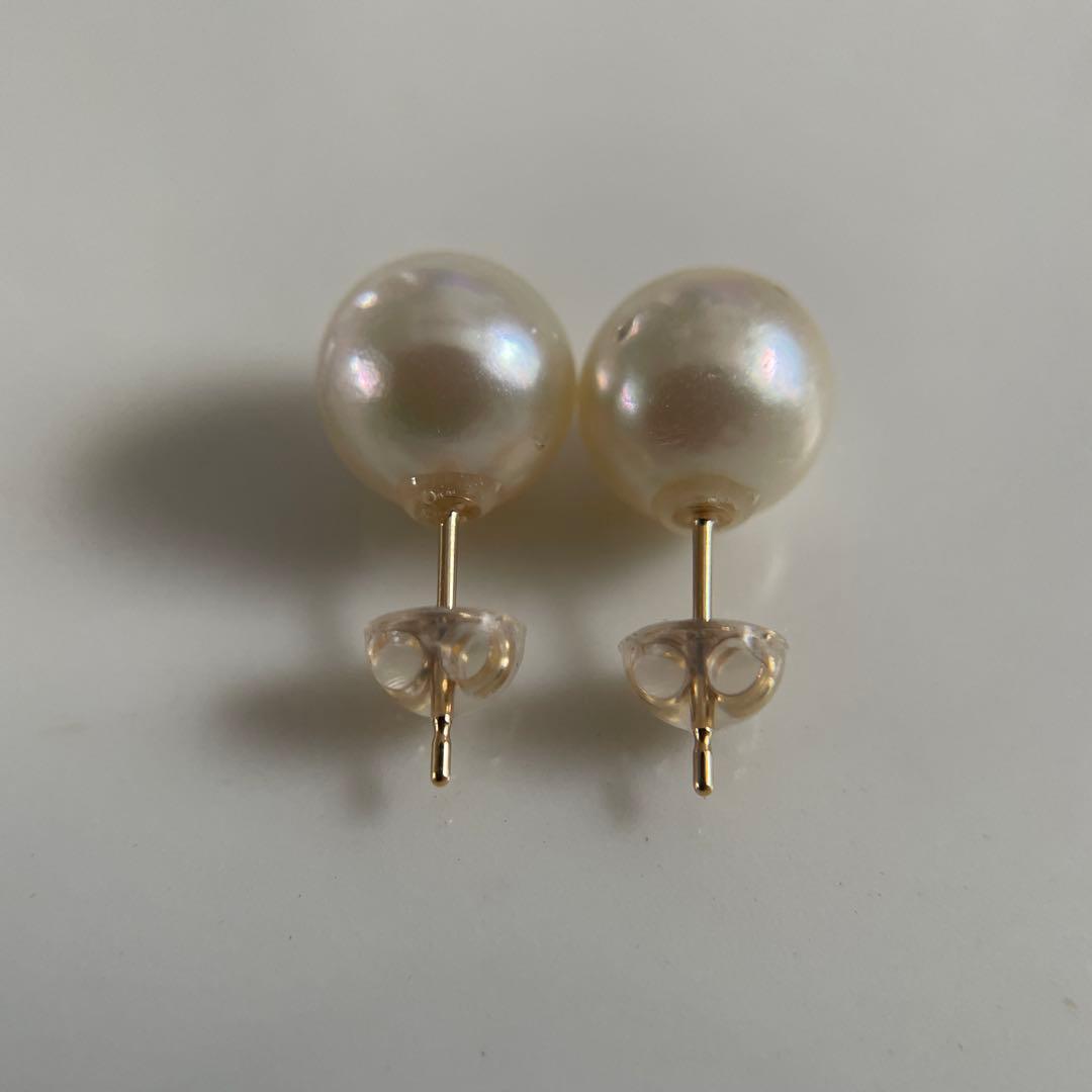 a.　宇和島産 あこや本真珠 パール ピアス K18製（真珠 ピアス）