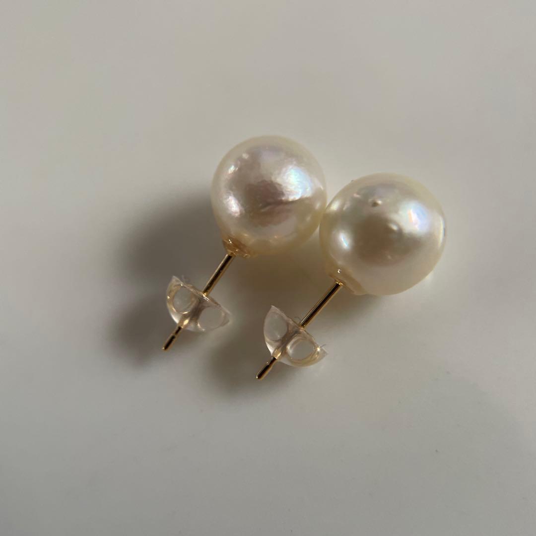 a.　宇和島産 あこや本真珠 パール ピアス K18製（真珠 ピアス）