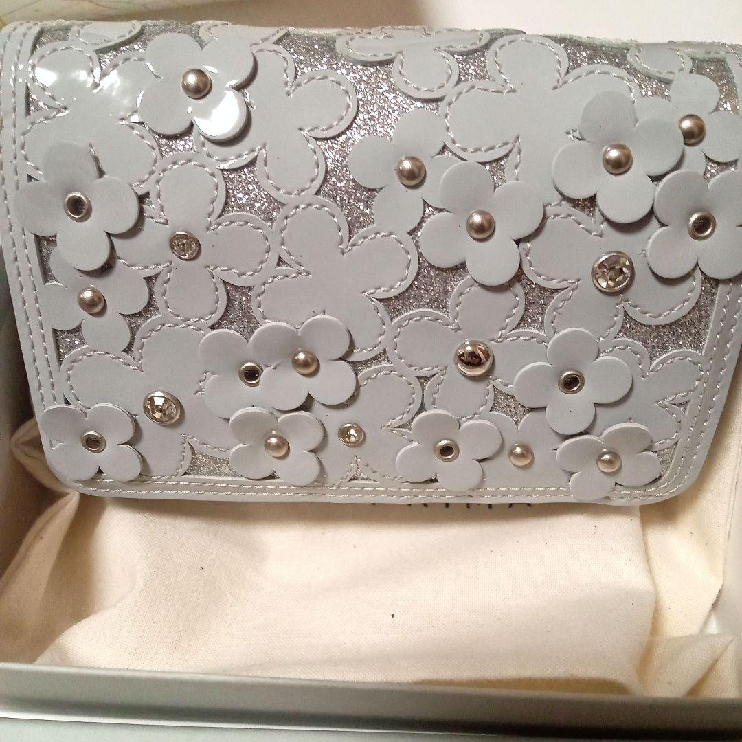 ANTEPRIMA 花柄 二つ折り財布 ブルーグレー