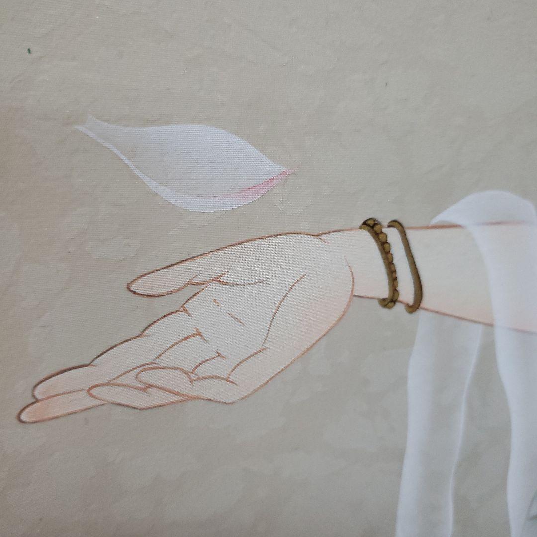 Ｂフライデー　肉筆掛軸★鈴木優莉作 花ひら観音 尺五立★高さ：約189cm