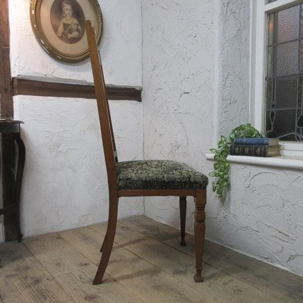 イギリス アンティーク 家具 ダイニングチェア 張りぐるみ椅子 英国 4108d