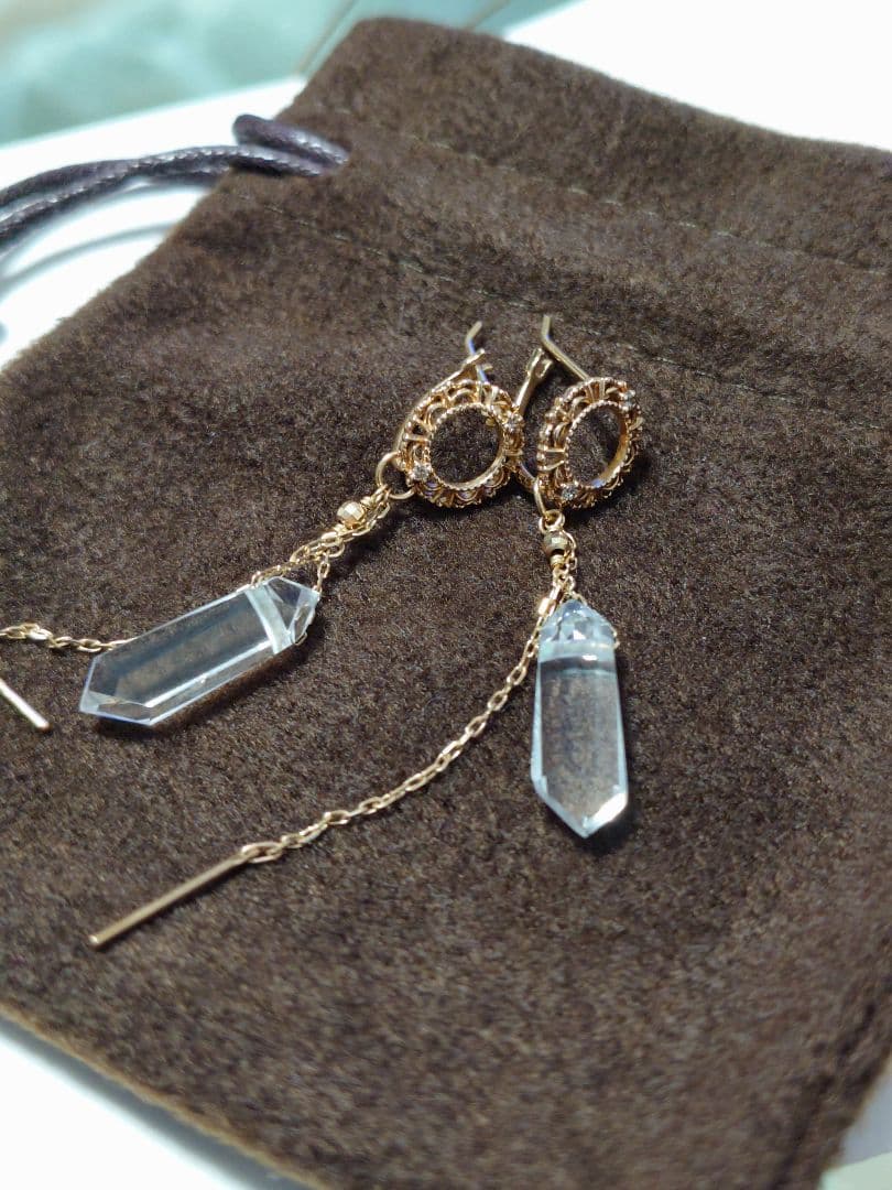 アガットagete　K10透かしフープピアス