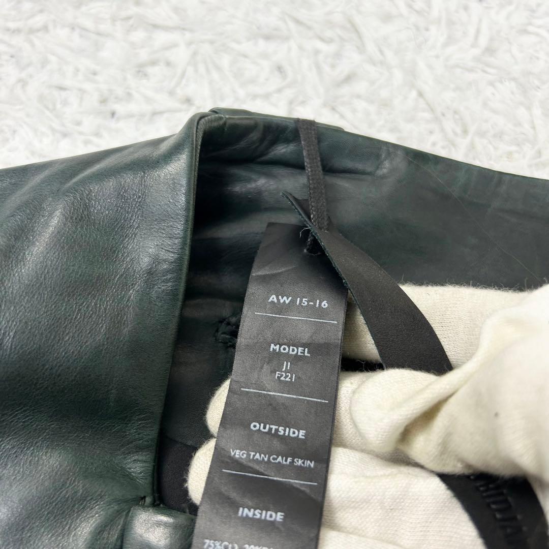 J1 Boris Bidjan Saberi カーフレザー ライダース グリーン