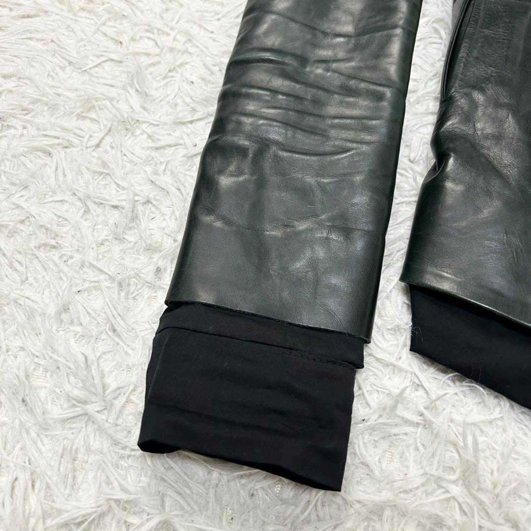 J1 Boris Bidjan Saberi カーフレザー ライダース グリーン