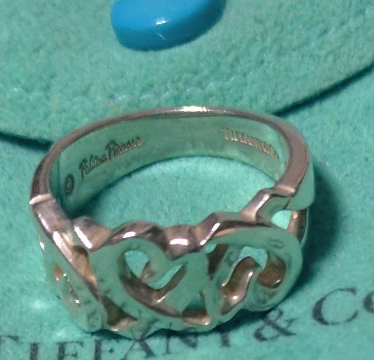 最終値下げ　ティファニー トリプルラビングハートリング スターリングシルバー