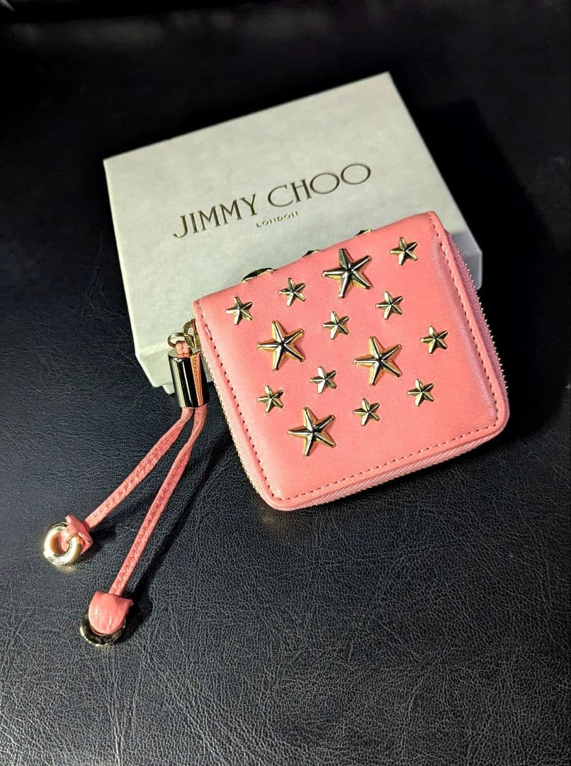 未使用 ジミーチュウ JIMMY CHOO ケース ピンクレザー 小銭入れ