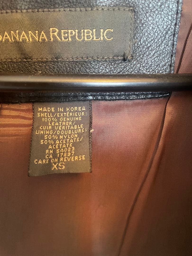 90s BANANA REPUBLIC 襟付きオールドスタイル レザージャケット