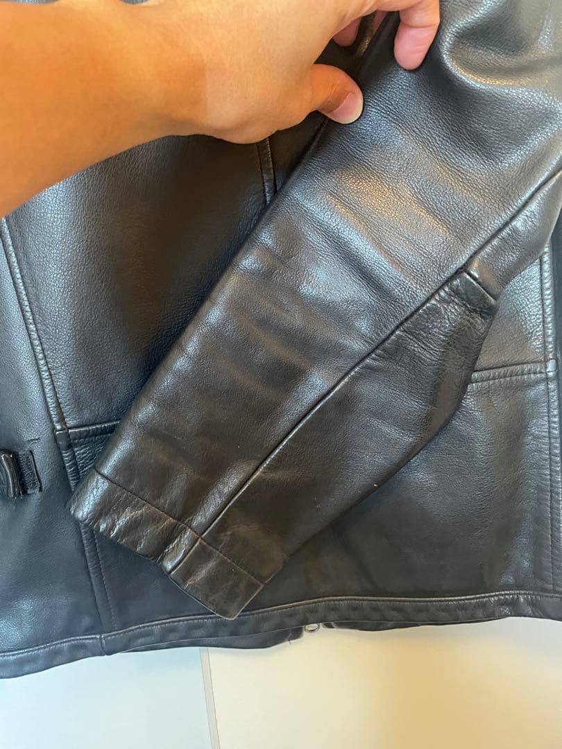 90s BANANA REPUBLIC 襟付きオールドスタイル レザージャケット