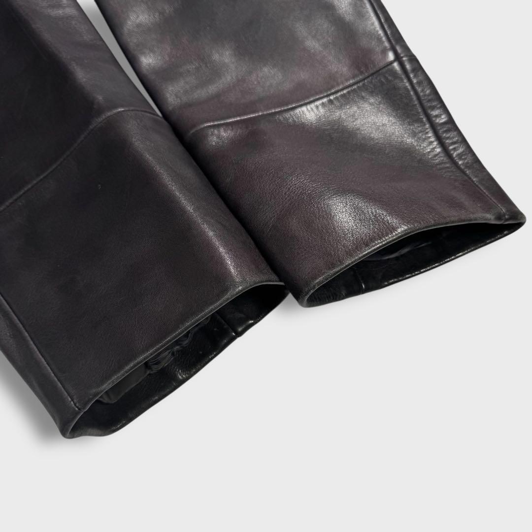 Lサイズ ヒピハパ 牛革 ライダースジャケット レザー パープル 本革 メンズ3