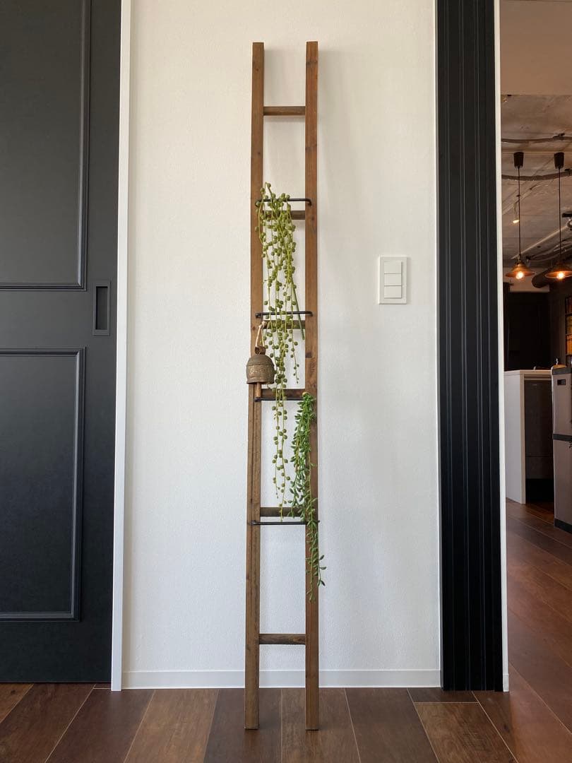 木製シンプルベンチ W78cm +木製ラダー スリム 160cm