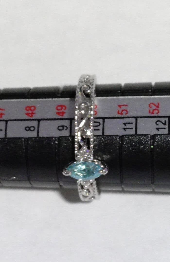 パライバトルマリン　リング　プラチナ　１０号　マーキス