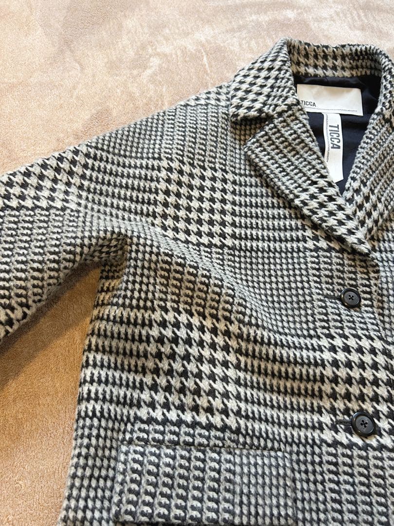 12/21まで限定価格 TICCA グレンチェックコクーンコート定価70400円