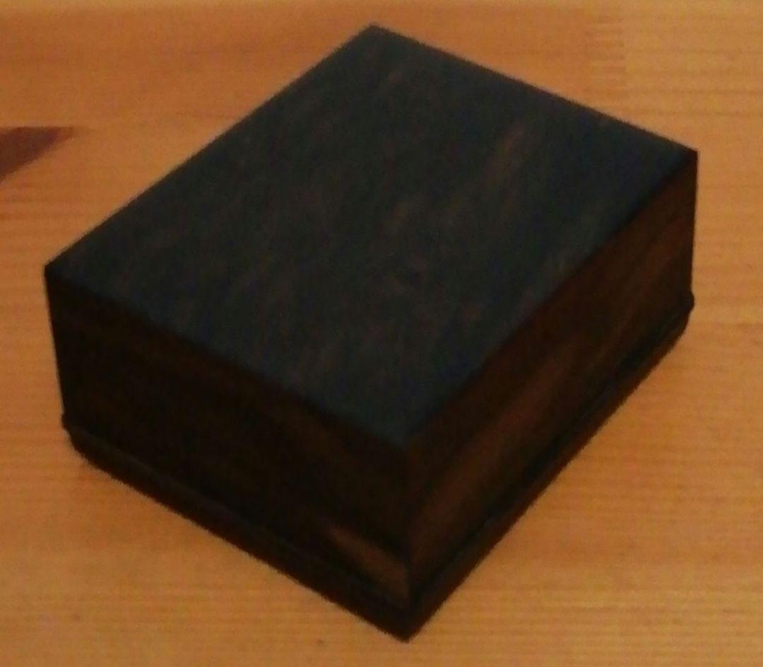 福嶋則夫作　黒柿　香合　共箱　略歴付　茶道具