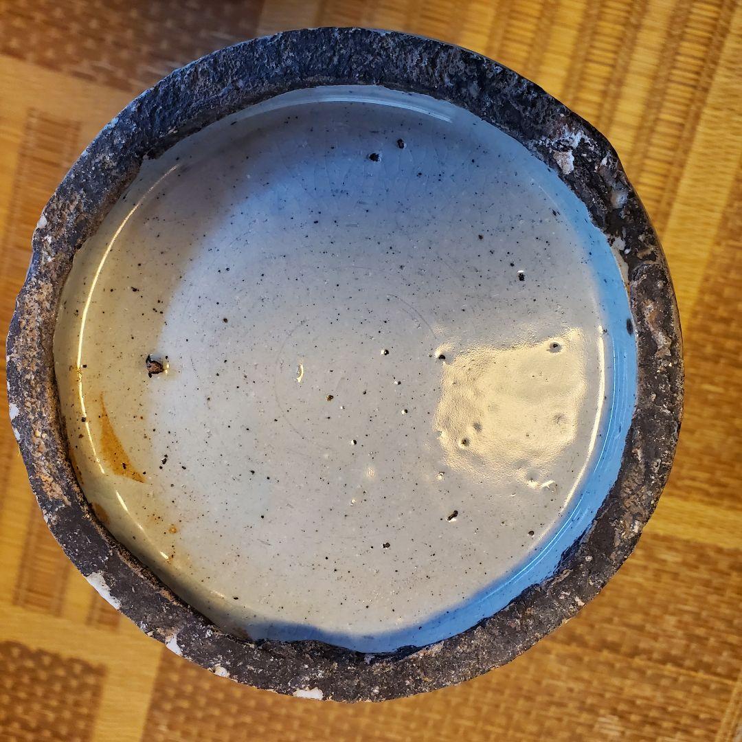 朝鮮美術　李朝　白磁染付　雲龍紋様　大壺