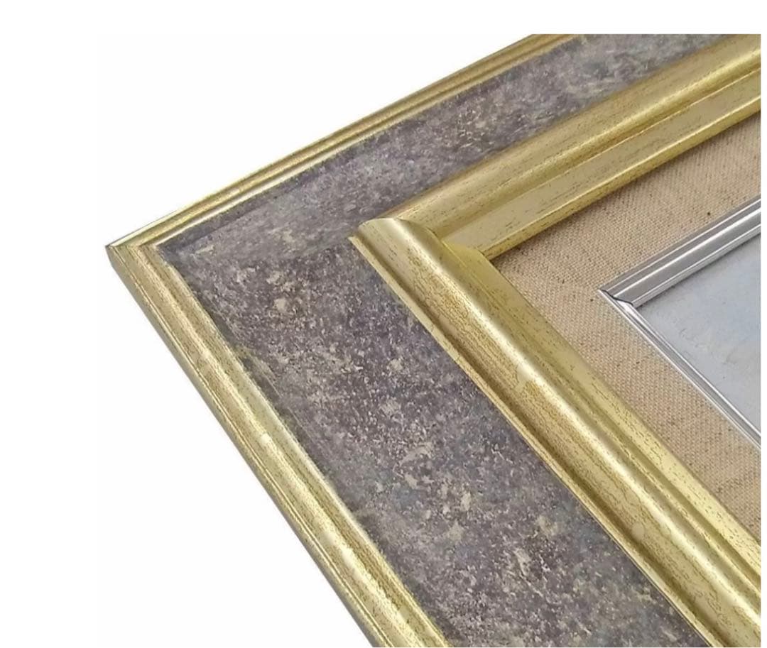油画本額縁　UVアクリル付　グレー　アンティーク風　F30号サイズ