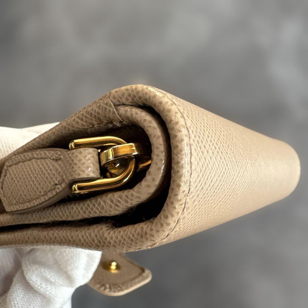 PRADA 1ML018 SAFFIANO Triang Cammeo 財布