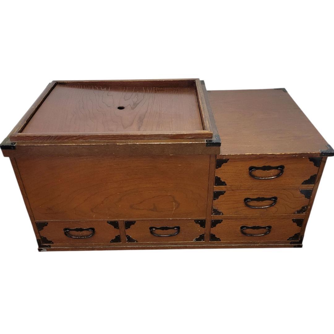 【極希少】レトロ アンティーク 火鉢 木製 天然木 関西火鉢 大和火鉢 角火鉢