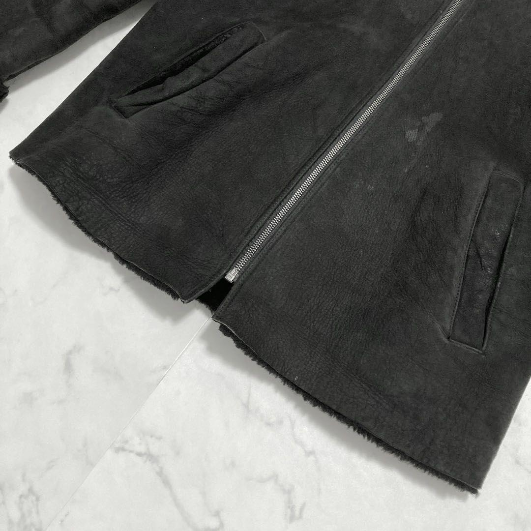 希少 ポールスミス ムートンジャケット レザー ライダースジャケット M〜L 黒