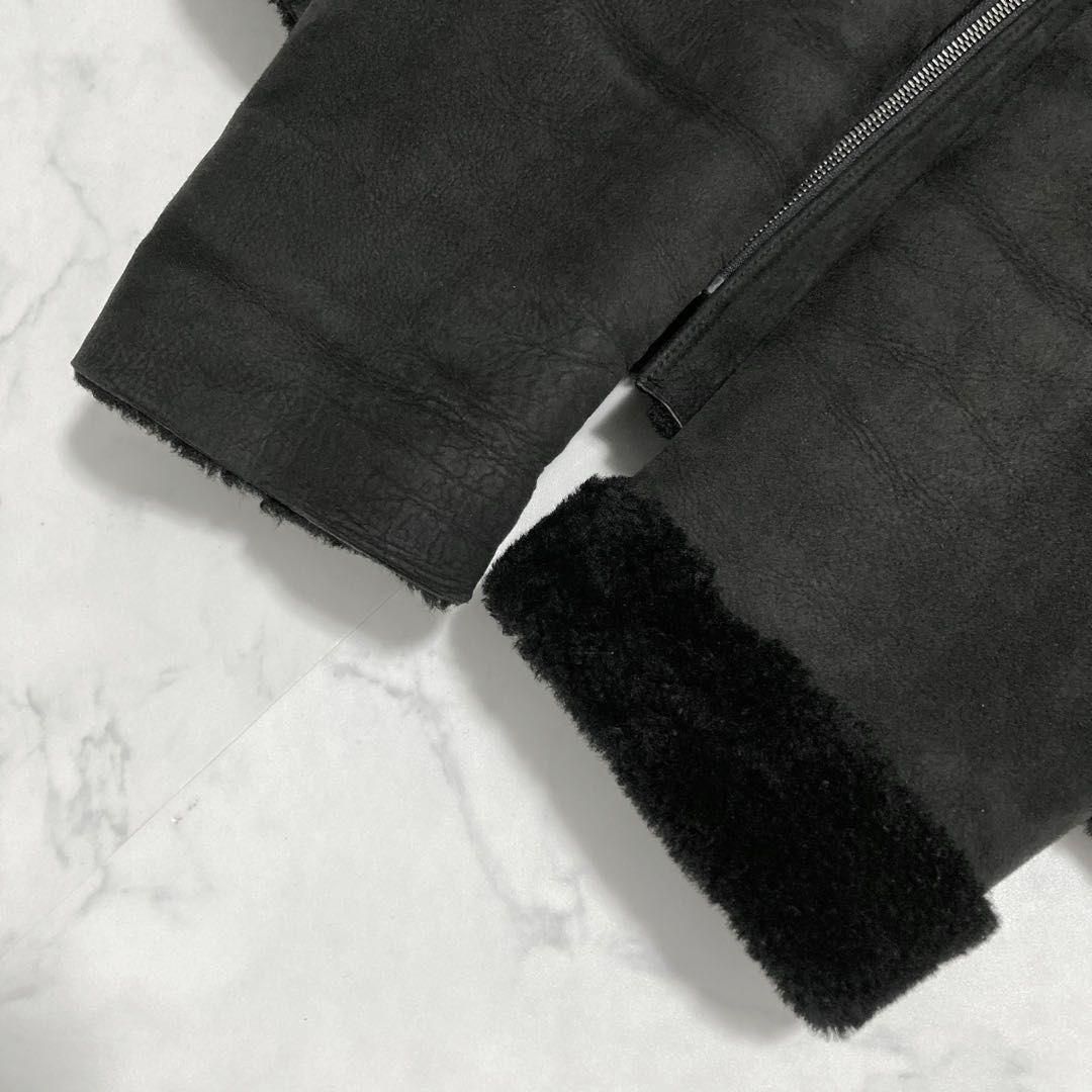 希少 ポールスミス ムートンジャケット レザー ライダースジャケット M〜L 黒