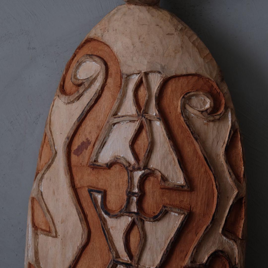 インドネシア パプア州 アスマット族 木彫盾C　プリミティブ アート 古美術