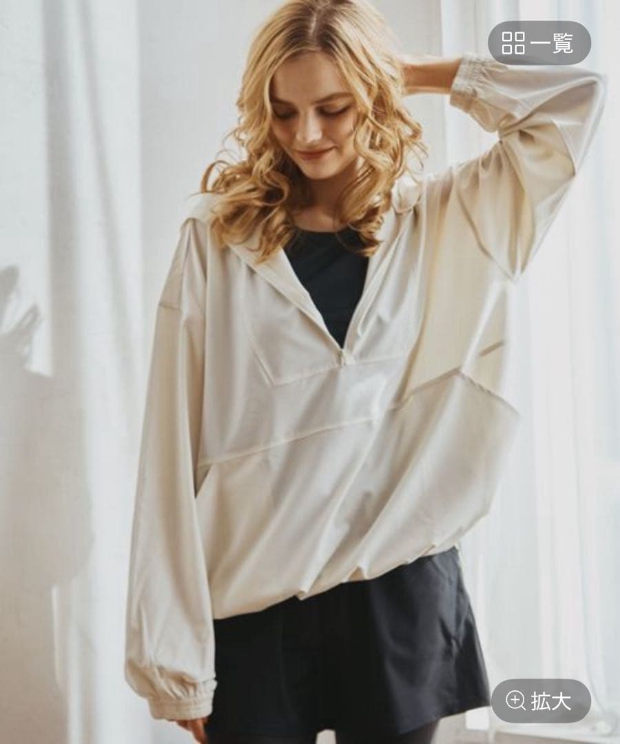 ポケット付きハーフジップラッシュパーカー＋リブタンキニ＋レギンス5点セット