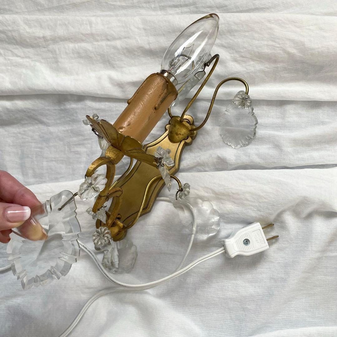 アンティークウォールランプ　ガラスドロップ　1灯