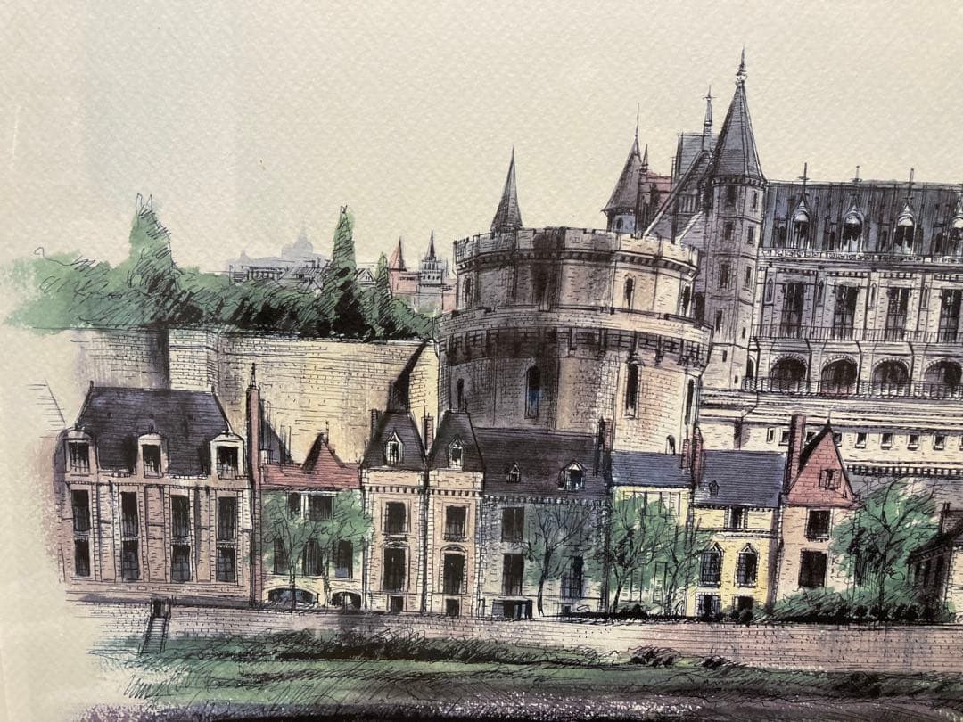 絵画　リトグラフ大　城塞　ジェームス・フォード　新品額装　箱付