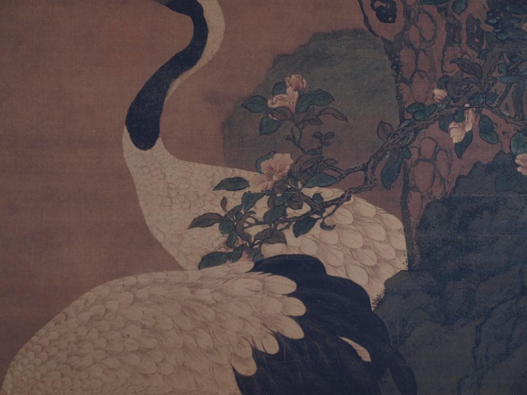 人物図 中国丁雲鵬　 清時代鶴図 肉筆保證 古美術　 DE768A7-3