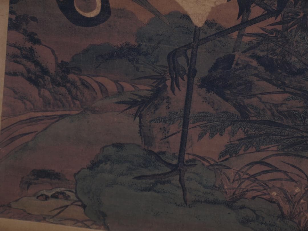 人物図 中国丁雲鵬　 清時代鶴図 肉筆保證 古美術　 DE768A7-3