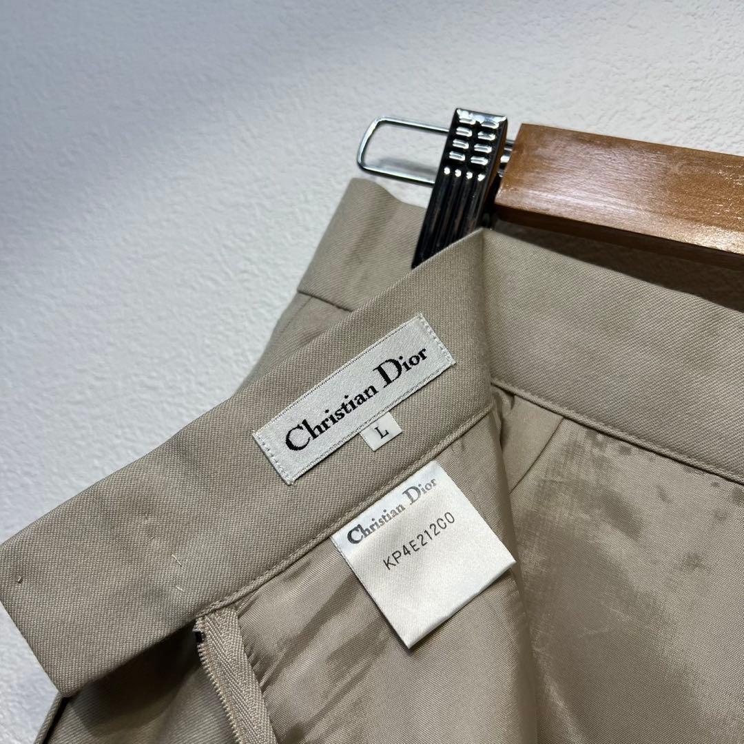 希少 クリスチャンディオール 上質 ウール タック デザイン タイト スカート
