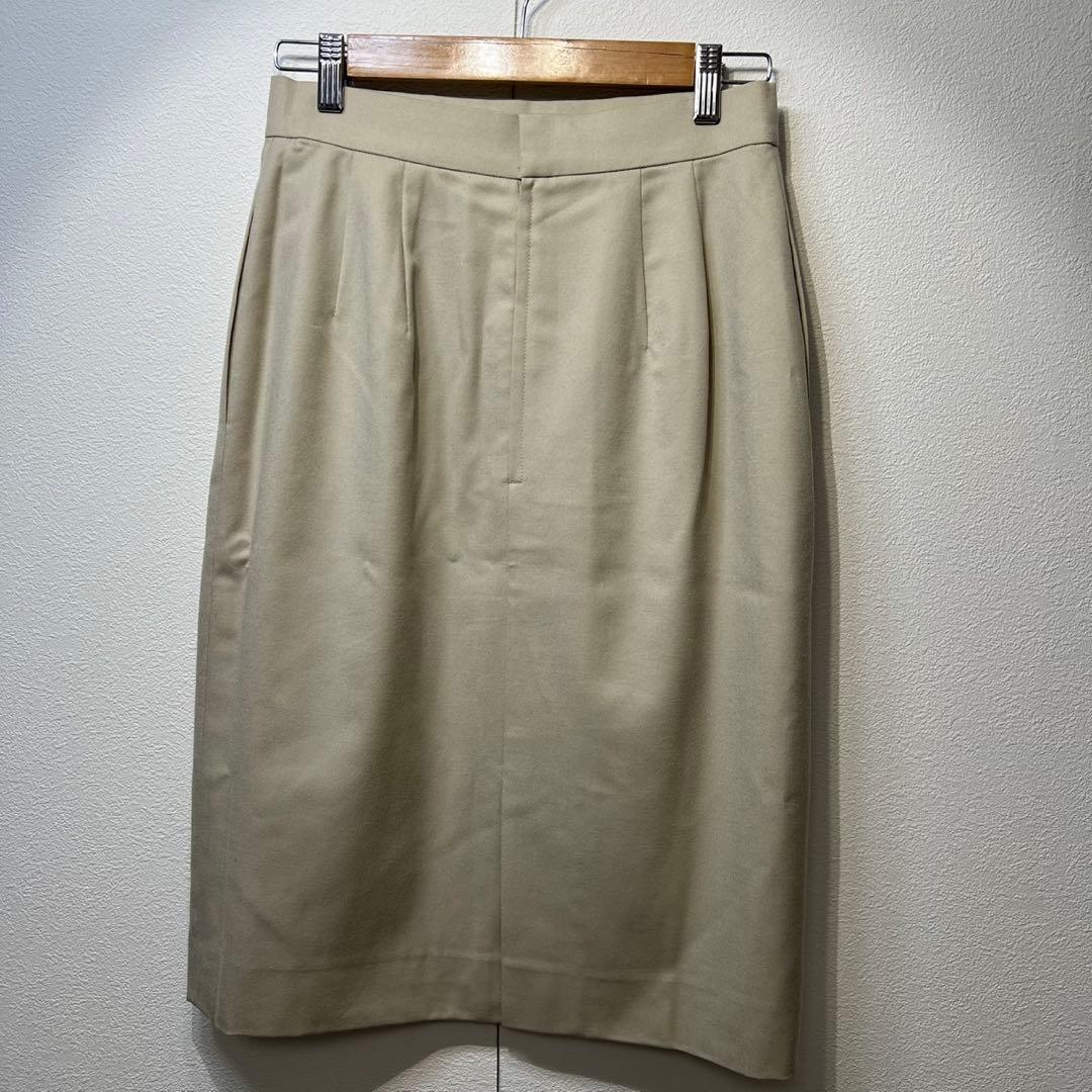 希少 クリスチャンディオール 上質 ウール タック デザイン タイト スカート