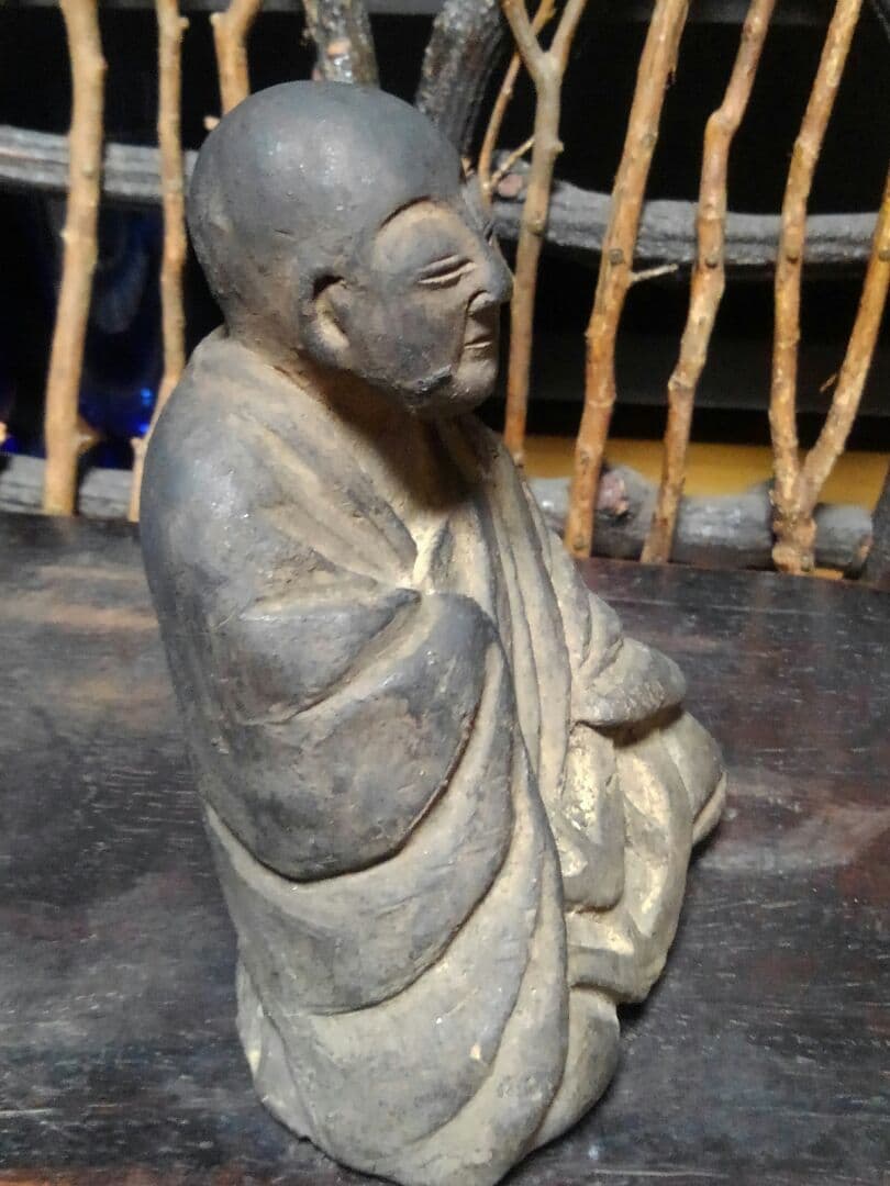 ♥陶製　とても古い　仏像　１　座像　仏様　仏壇　仏具　骨董