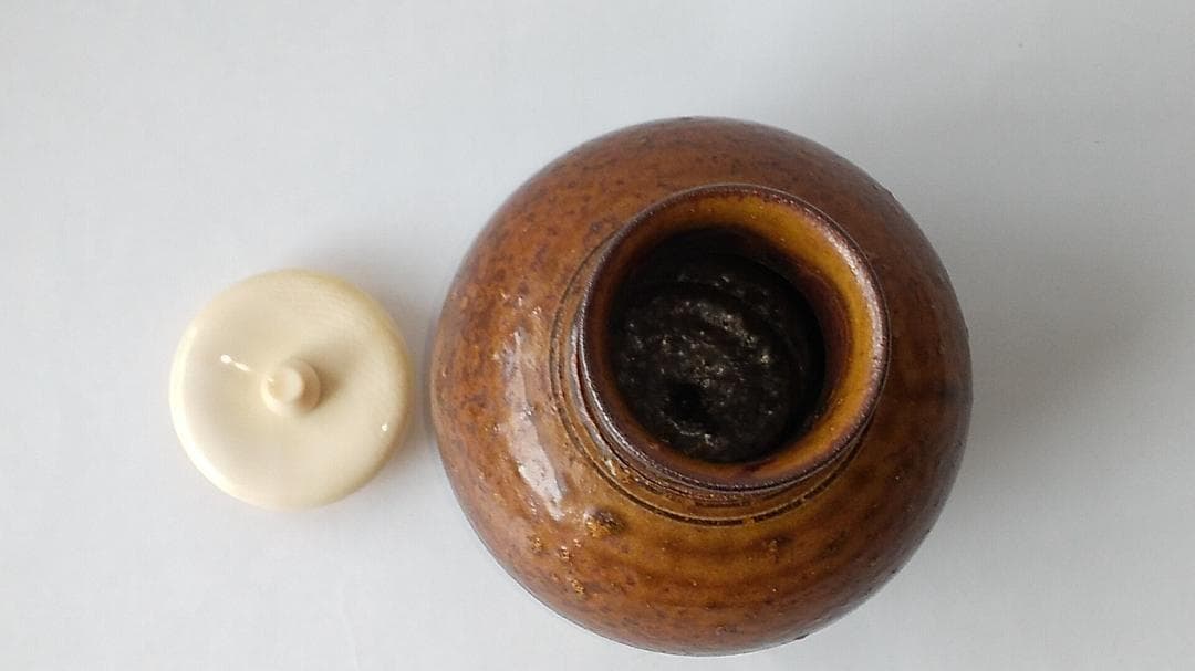 笹田有祥 作 摸 利休丸壺 茶入 唐物 大名物 仕覆 藤種緞子 共箱 栞 新品