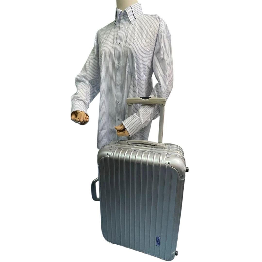 リモワ キャリーバッグ スーツケース トパーズ 青ロゴ 2輪 アルミニウム 銀