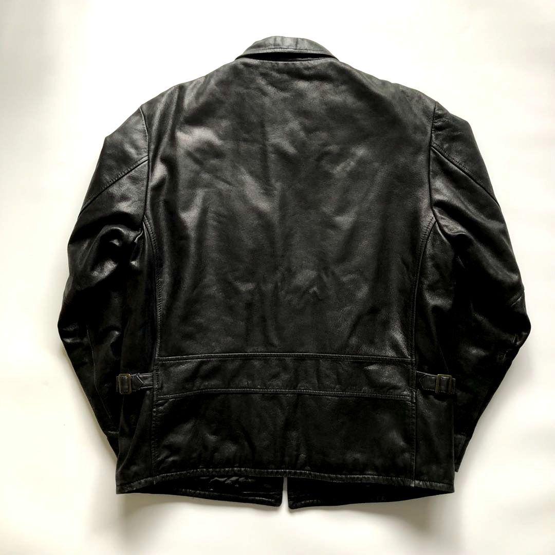 ★大き目★AVIREX レザーライダースジャケット シングル L トラッカー